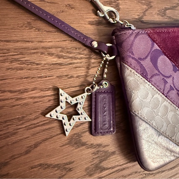 Coach Purple Patchwork Wristlet - Picture 6 of 13